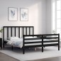 vidaXL Massivholzbett mit Kopfteil Schwarz 160x200 cm vidaXL Massivholzbett mit Kopfteil Schwarz 160x200 cm