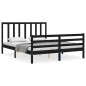 vidaXL Massivholzbett mit Kopfteil Schwarz 160x200 cm vidaXL Massivholzbett mit Kopfteil Schwarz 160x200 cm