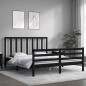 vidaXL Massivholzbett mit Kopfteil Schwarz 160x200 cm vidaXL Massivholzbett mit Kopfteil Schwarz 160x200 cm