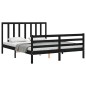 vidaXL Massivholzbett mit Kopfteil Schwarz 160x200 cm vidaXL Massivholzbett mit Kopfteil Schwarz 160x200 cm