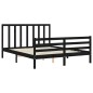vidaXL Massivholzbett mit Kopfteil Schwarz 160x200 cm vidaXL Massivholzbett mit Kopfteil Schwarz 160x200 cm