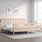 vidaXL Massivholzbett mit Kopfteil 200x200 cm vidaXL Massivholzbett mit Kopfteil 200x200 cm