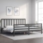 vidaXL Massivholzbett mit Kopfteil Grau 200x200 cm vidaXL Massivholzbett mit Kopfteil Grau 200x200 cm