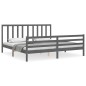 vidaXL Massivholzbett mit Kopfteil Grau 200x200 cm vidaXL Massivholzbett mit Kopfteil Grau 200x200 cm