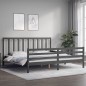 vidaXL Massivholzbett mit Kopfteil Grau 200x200 cm vidaXL Massivholzbett mit Kopfteil Grau 200x200 cm