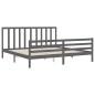 vidaXL Massivholzbett mit Kopfteil Grau 200x200 cm vidaXL Massivholzbett mit Kopfteil Grau 200x200 cm