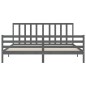 vidaXL Massivholzbett mit Kopfteil Grau 200x200 cm vidaXL Massivholzbett mit Kopfteil Grau 200x200 cm