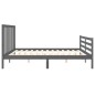 vidaXL Massivholzbett mit Kopfteil Grau 200x200 cm vidaXL Massivholzbett mit Kopfteil Grau 200x200 cm