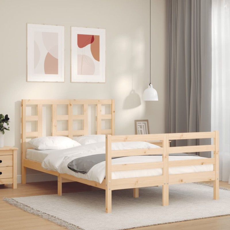 vidaXL Massivholzbett mit Kopfteil 120x200 cm vidaXL Massivholzbett mit Kopfteil 120x200 cm