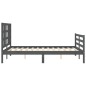 vidaXL Massivholzbett mit Kopfteil Grau 140x200 cm vidaXL Massivholzbett mit Kopfteil Grau 140x200 cm