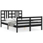 vidaXL Massivholzbett mit Kopfteil Schwarz 160x200 cm vidaXL Massivholzbett mit Kopfteil Schwarz 160x200 cm