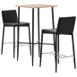 3-tlg. Bar-Set Kunstleder Schwarz 3-tlg. Bar-Set Kunstleder Schwarz