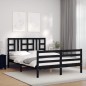 vidaXL Massivholzbett mit Kopfteil Schwarz 160x200 cm vidaXL Massivholzbett mit Kopfteil Schwarz 160x200 cm