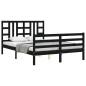 vidaXL Massivholzbett mit Kopfteil Schwarz 160x200 cm vidaXL Massivholzbett mit Kopfteil Schwarz 160x200 cm