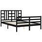 vidaXL Massivholzbett mit Kopfteil Schwarz 160x200 cm vidaXL Massivholzbett mit Kopfteil Schwarz 160x200 cm