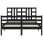 vidaXL Massivholzbett mit Kopfteil Schwarz 160x200 cm vidaXL Massivholzbett mit Kopfteil Schwarz 160x200 cm