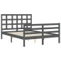 vidaXL Massivholzbett mit Kopfteil Grau 140x190 cm vidaXL Massivholzbett mit Kopfteil Grau 140x190 cm