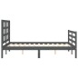 vidaXL Massivholzbett mit Kopfteil Grau 140x190 cm vidaXL Massivholzbett mit Kopfteil Grau 140x190 cm