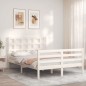 vidaXL Massivholzbett mit Kopfteil Weiß 120x200 cm vidaXL Massivholzbett mit Kopfteil Weiß 120x200 cm