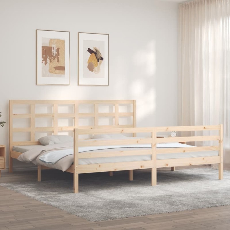 vidaXL Massivholzbett mit Kopfteil vidaXL Massivholzbett mit Kopfteil