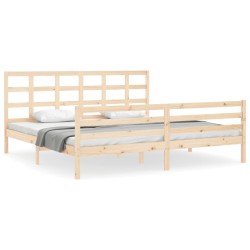 vidaXL Massivholzbett mit Kopfteil