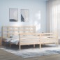 vidaXL Massivholzbett mit Kopfteil vidaXL Massivholzbett mit Kopfteil