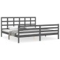 vidaXL Massivholzbett mit Kopfteil Grau 200x200 cm vidaXL Massivholzbett mit Kopfteil Grau 200x200 cm