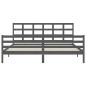 vidaXL Massivholzbett mit Kopfteil Grau 200x200 cm vidaXL Massivholzbett mit Kopfteil Grau 200x200 cm