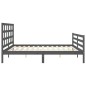 vidaXL Massivholzbett mit Kopfteil Grau 200x200 cm vidaXL Massivholzbett mit Kopfteil Grau 200x200 cm
