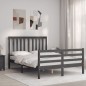 vidaXL Massivholzbett mit Kopfteil Grau 140x190 cm vidaXL Massivholzbett mit Kopfteil Grau 140x190 cm