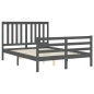 vidaXL Massivholzbett mit Kopfteil Grau 140x190 cm vidaXL Massivholzbett mit Kopfteil Grau 140x190 cm