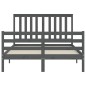 vidaXL Massivholzbett mit Kopfteil Grau 140x190 cm vidaXL Massivholzbett mit Kopfteil Grau 140x190 cm