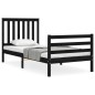 vidaXL Massivholzbett mit Kopfteil Schwarz 90x200 cm vidaXL Massivholzbett mit Kopfteil Schwarz 90x200 cm
