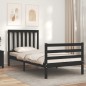 vidaXL Massivholzbett mit Kopfteil Schwarz 90x200 cm vidaXL Massivholzbett mit Kopfteil Schwarz 90x200 cm