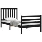 vidaXL Massivholzbett mit Kopfteil Schwarz 90x200 cm vidaXL Massivholzbett mit Kopfteil Schwarz 90x200 cm