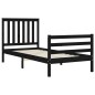 vidaXL Massivholzbett mit Kopfteil Schwarz 90x200 cm vidaXL Massivholzbett mit Kopfteil Schwarz 90x200 cm