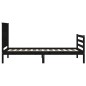 vidaXL Massivholzbett mit Kopfteil Schwarz 90x200 cm vidaXL Massivholzbett mit Kopfteil Schwarz 90x200 cm