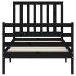 vidaXL Massivholzbett mit Kopfteil Schwarz 90x200 cm vidaXL Massivholzbett mit Kopfteil Schwarz 90x200 cm