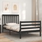 vidaXL Massivholzbett mit Kopfteil Schwarz 100x200 cm vidaXL Massivholzbett mit Kopfteil Schwarz 100x200 cm