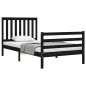 vidaXL Massivholzbett mit Kopfteil Schwarz 100x200 cm vidaXL Massivholzbett mit Kopfteil Schwarz 100x200 cm