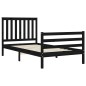 vidaXL Massivholzbett mit Kopfteil Schwarz 100x200 cm vidaXL Massivholzbett mit Kopfteil Schwarz 100x200 cm