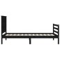 vidaXL Massivholzbett mit Kopfteil Schwarz 100x200 cm vidaXL Massivholzbett mit Kopfteil Schwarz 100x200 cm