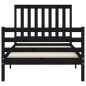 vidaXL Massivholzbett mit Kopfteil Schwarz 100x200 cm vidaXL Massivholzbett mit Kopfteil Schwarz 100x200 cm