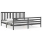 vidaXL Massivholzbett mit Kopfteil Grau 200x200 cm vidaXL Massivholzbett mit Kopfteil Grau 200x200 cm