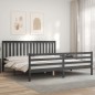 vidaXL Massivholzbett mit Kopfteil Grau 200x200 cm vidaXL Massivholzbett mit Kopfteil Grau 200x200 cm