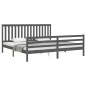 vidaXL Massivholzbett mit Kopfteil Grau 200x200 cm vidaXL Massivholzbett mit Kopfteil Grau 200x200 cm