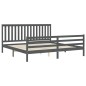 vidaXL Massivholzbett mit Kopfteil Grau 200x200 cm vidaXL Massivholzbett mit Kopfteil Grau 200x200 cm