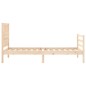 vidaXL Massivholzbett mit Kopfteil 90x200 cm vidaXL Massivholzbett mit Kopfteil 90x200 cm
