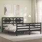 vidaXL Massivholzbett mit Kopfteil Schwarz 160x200 cm vidaXL Massivholzbett mit Kopfteil Schwarz 160x200 cm