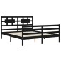 vidaXL Massivholzbett mit Kopfteil Schwarz 160x200 cm vidaXL Massivholzbett mit Kopfteil Schwarz 160x200 cm